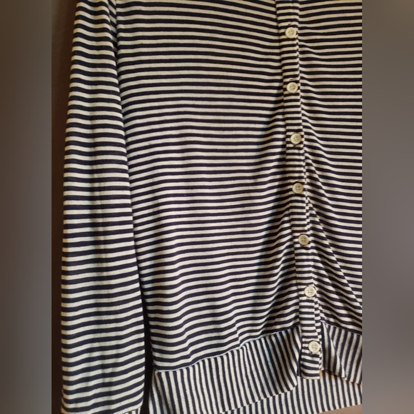 Etnafele Brand long sleeve button up striped t. Cardigan/ T. No size tag. - Picture 3 of 5